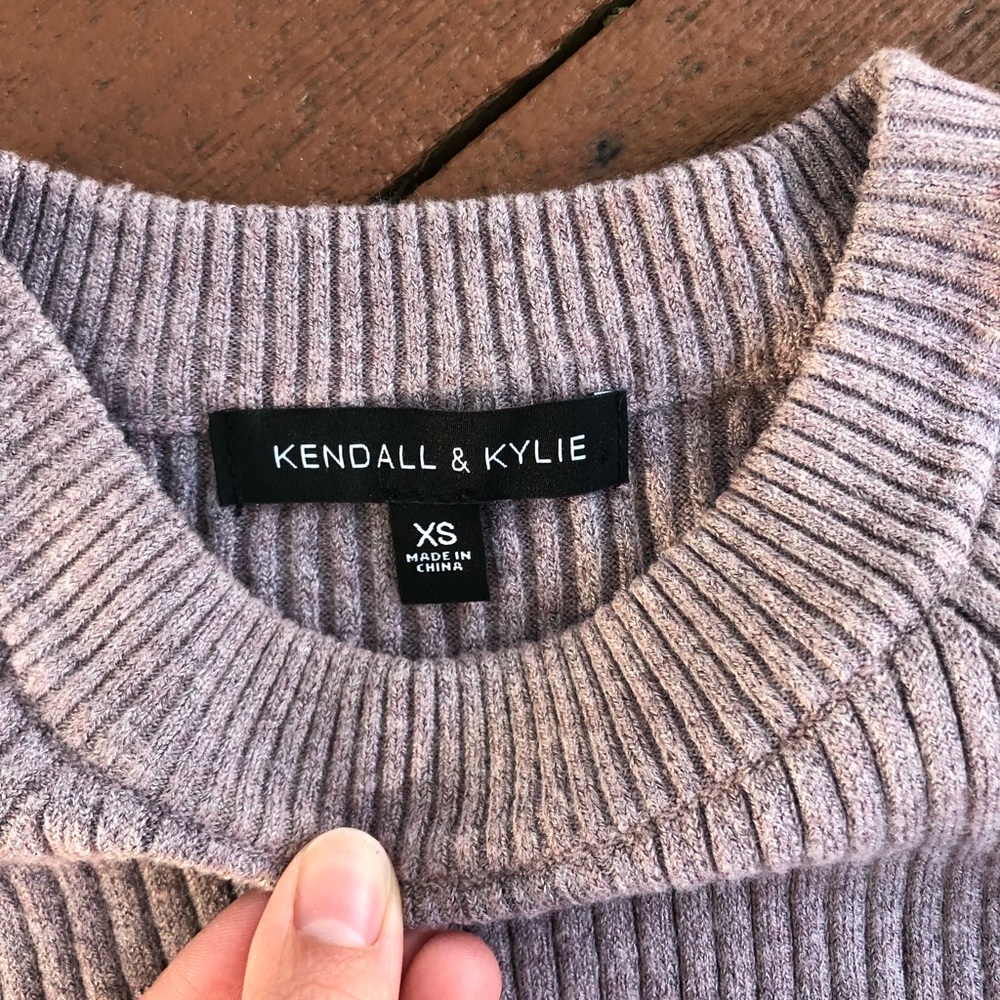Purple Cut Out Shoulder Sweater